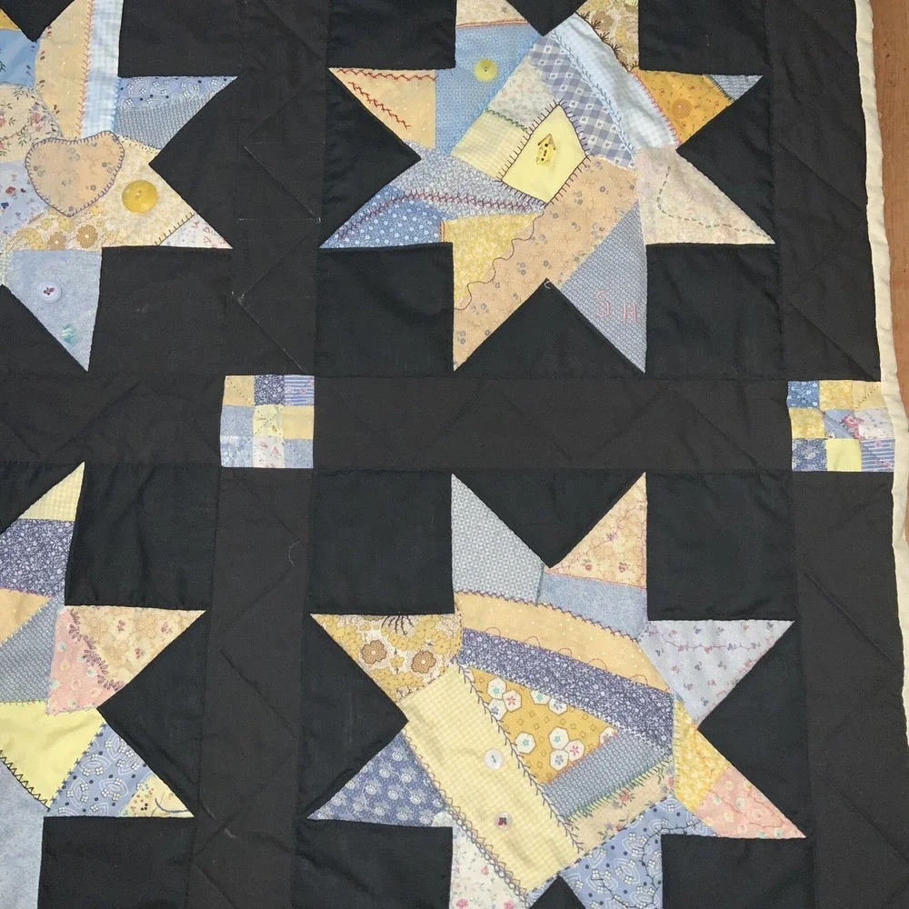 Wall Hanging Baby Or Lap Stars Reproduction 30s Feedsack Prints 36